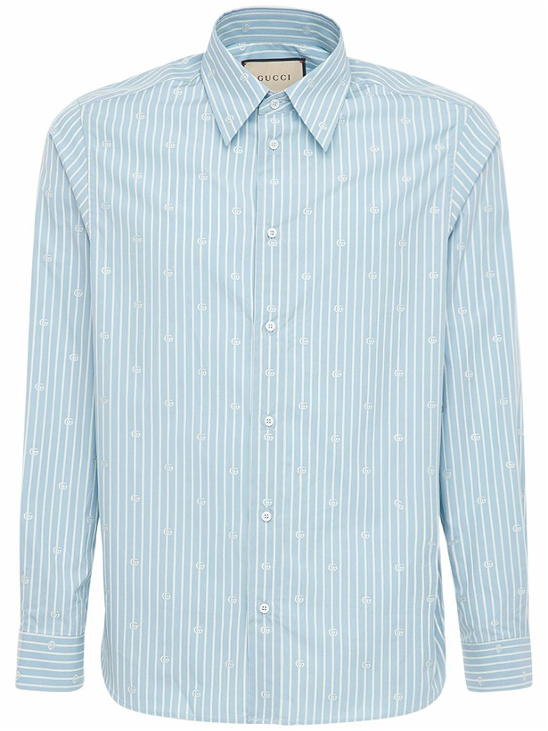 Photo: GUCCI - Gg Stripe Fil Coupé Cotton Shirt
