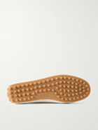Tod's - Cassetta Leather-Trimmed Nubuck Sneakers - Blue