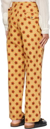 Bode Beige & Orange Daisy Trousers