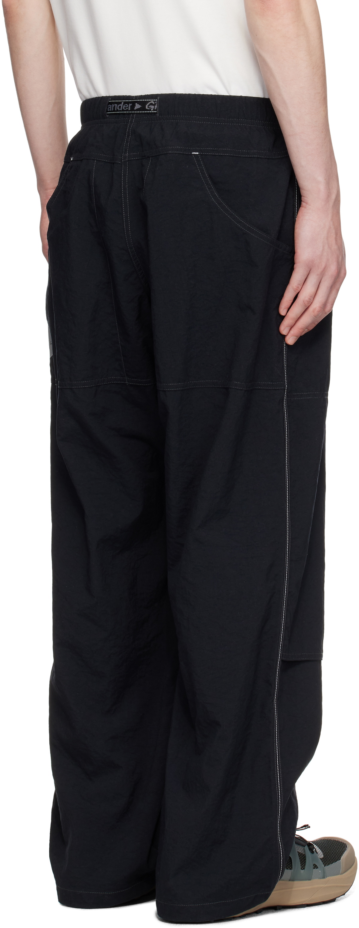 and wander Black Gramicci Edition Nylon Double Knee Trousers and
