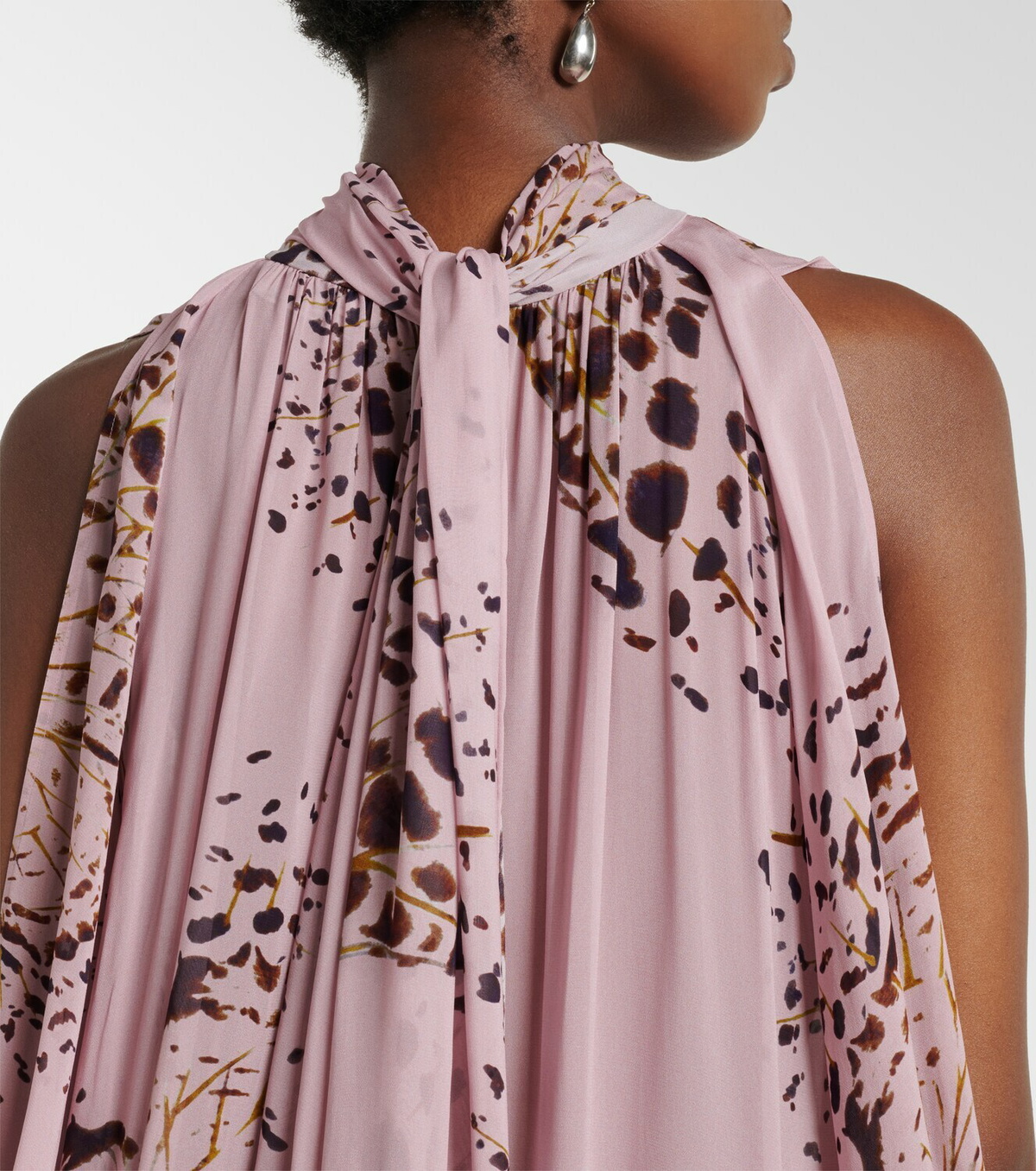 Blumarine Printed asymmetric georgette blouse