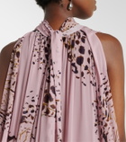 Blumarine Printed asymmetric georgette blouse