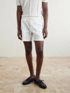 Mr P. - Straight-Leg Cotton Drawstring Shorts - White