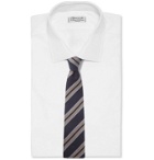 Bigi - 9cm Striped Silk and Cashmere-Blend Tie - Blue