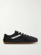 McQueen - Logo-Print Leather Sneakers - Black