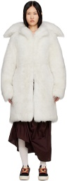 Lanvin White Long Shearling Coat