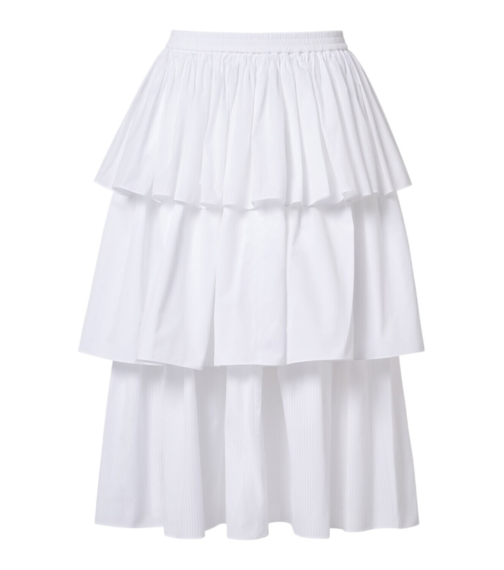 Photo: Alaïa Ruffled tiered cotton midi skirt