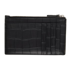 Balenciaga Black Croc Zip Cash Wallet