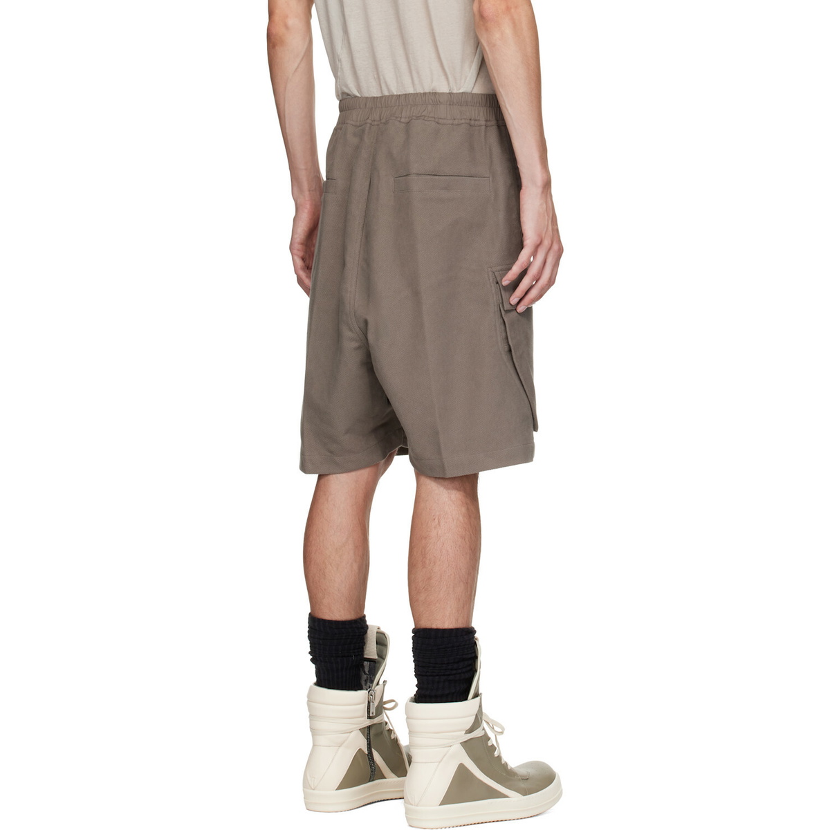 Rick Owens Gray Tower Cargobela Shorts