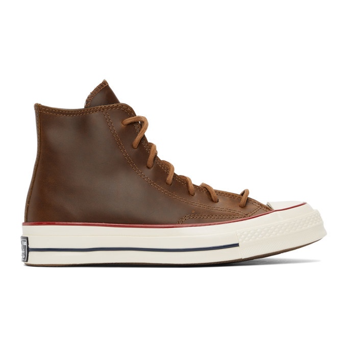 Photo: Converse Brown Leather Chuck 70 Hi Sneakers