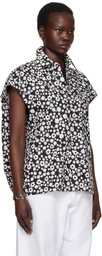 Marni Black & White Pop Fields Sleeveless Cocoon Shirt