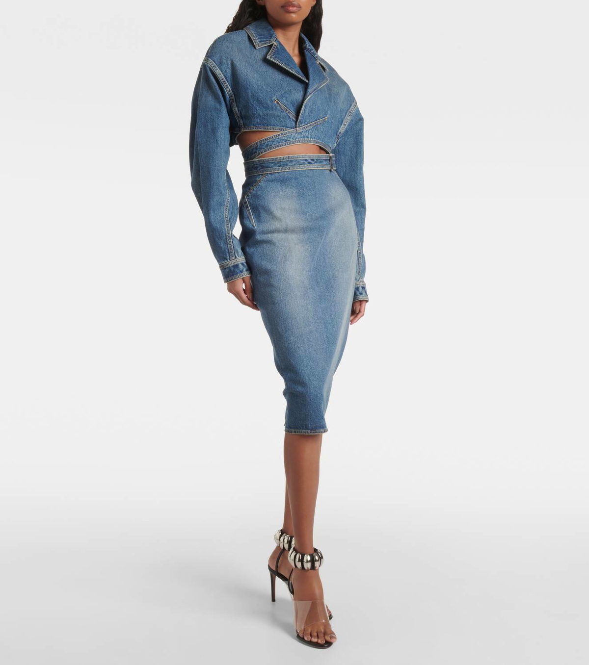 Denim cropped jacket Alaia