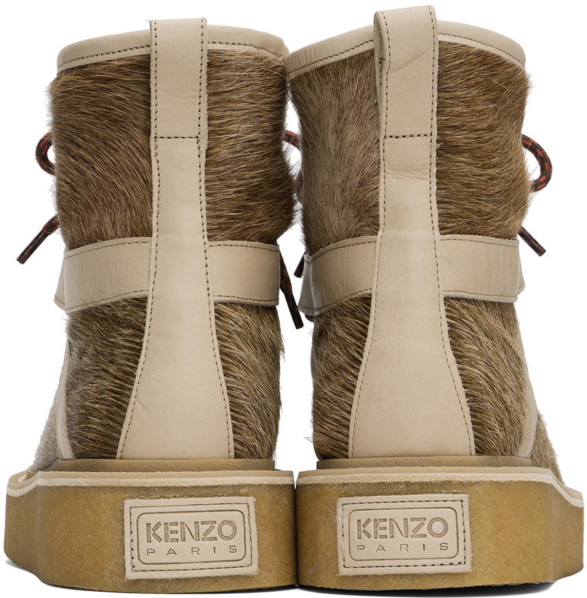 Kenzo Brown Kenzo Paris Yuki Pony Leather Boots Kenzo