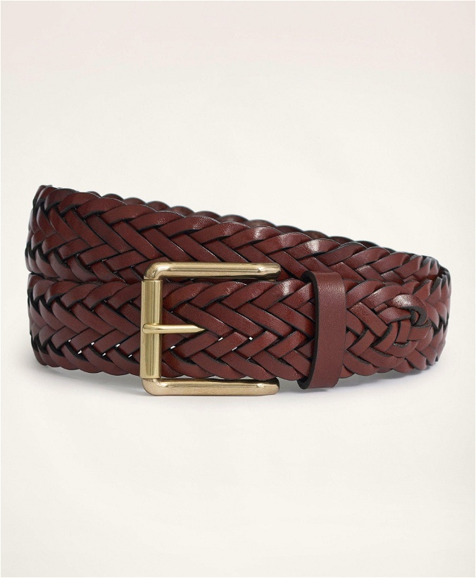 Photo: Brooks Brothers Men's Braided Leather Belt | Dark Brown