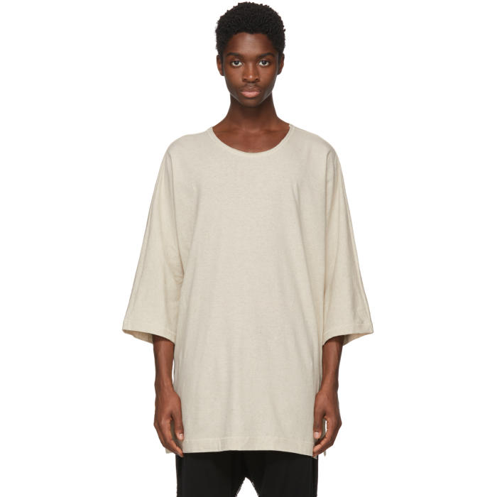 Homme Plissé Issey Miyake Beige Linen T-Shirt Homme Plisse Issey