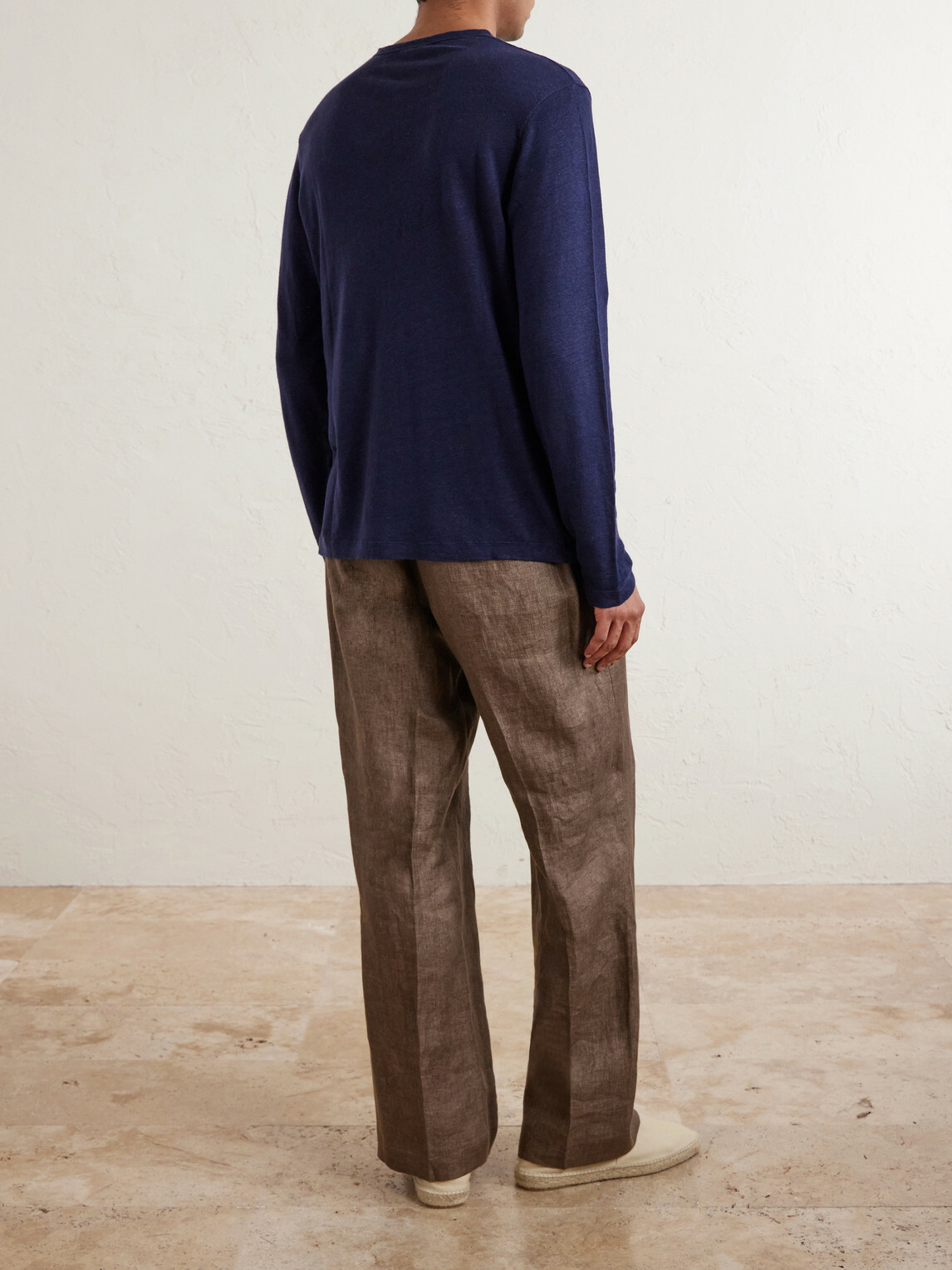 Hartford - Linen-Jersey T-Shirt - Blue
