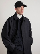 TOM FORD - Leather-trimmed Logo-Embroidered Cashmere Baseball Cap - Black