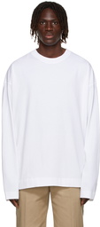 Dries Van Noten White Medium Weight Jersey Long Sleeve T-Shirt