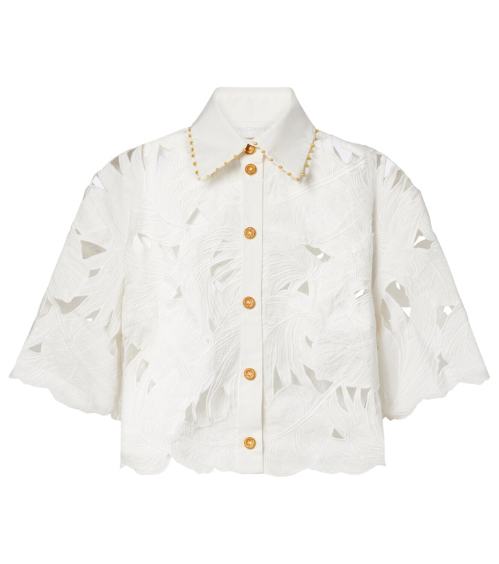 Photo: Zimmermann Mahon embroidered cotton poplin shirt