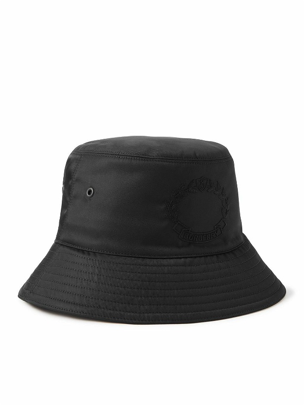 Photo: Burberry - Logo-Embroidered Recycled-Shell Bucket Hat - Black