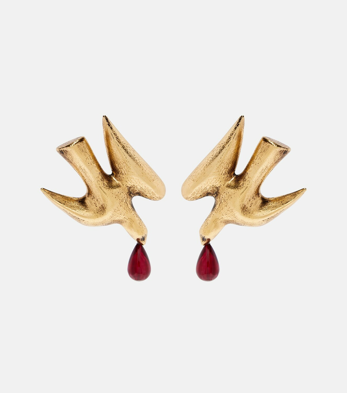 Saint Laurent Dove embellished drop earrings