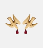 Saint Laurent Dove embellished drop earrings