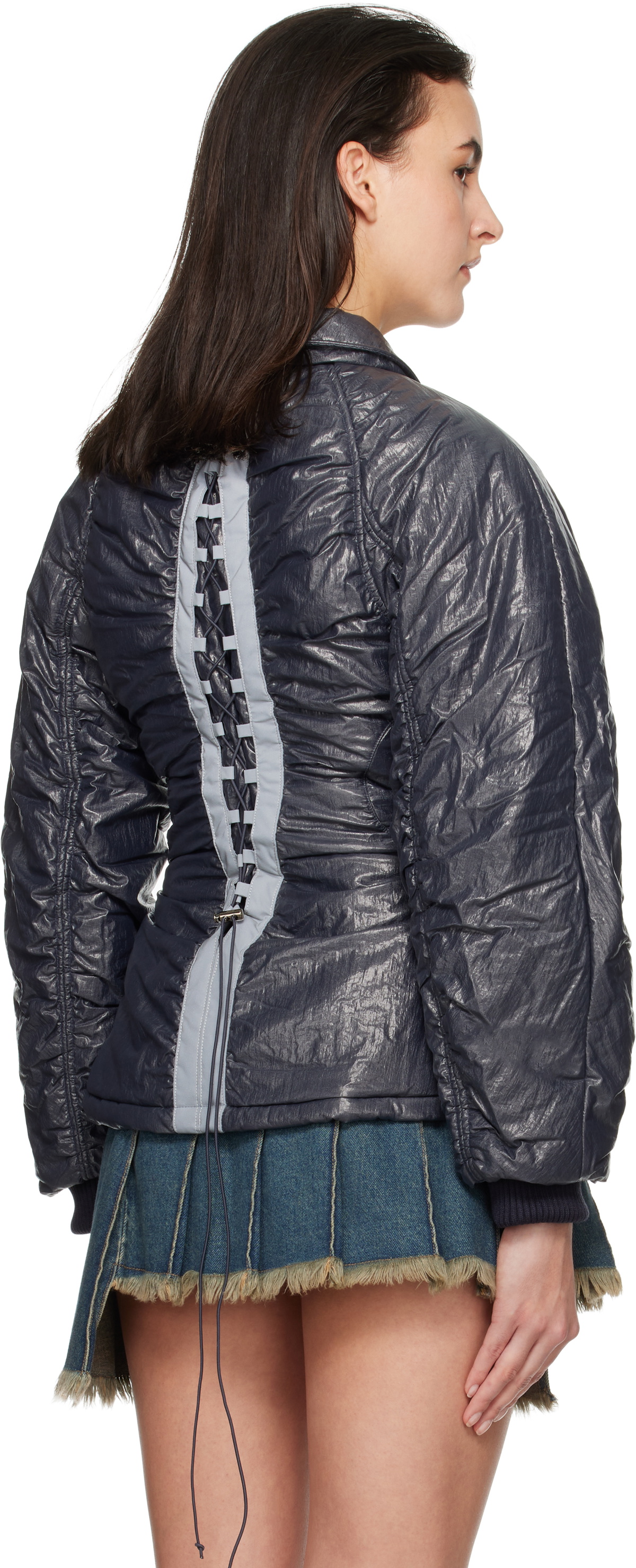 Andersson Bell Gray Luna Back-Corset Bomber Jacket