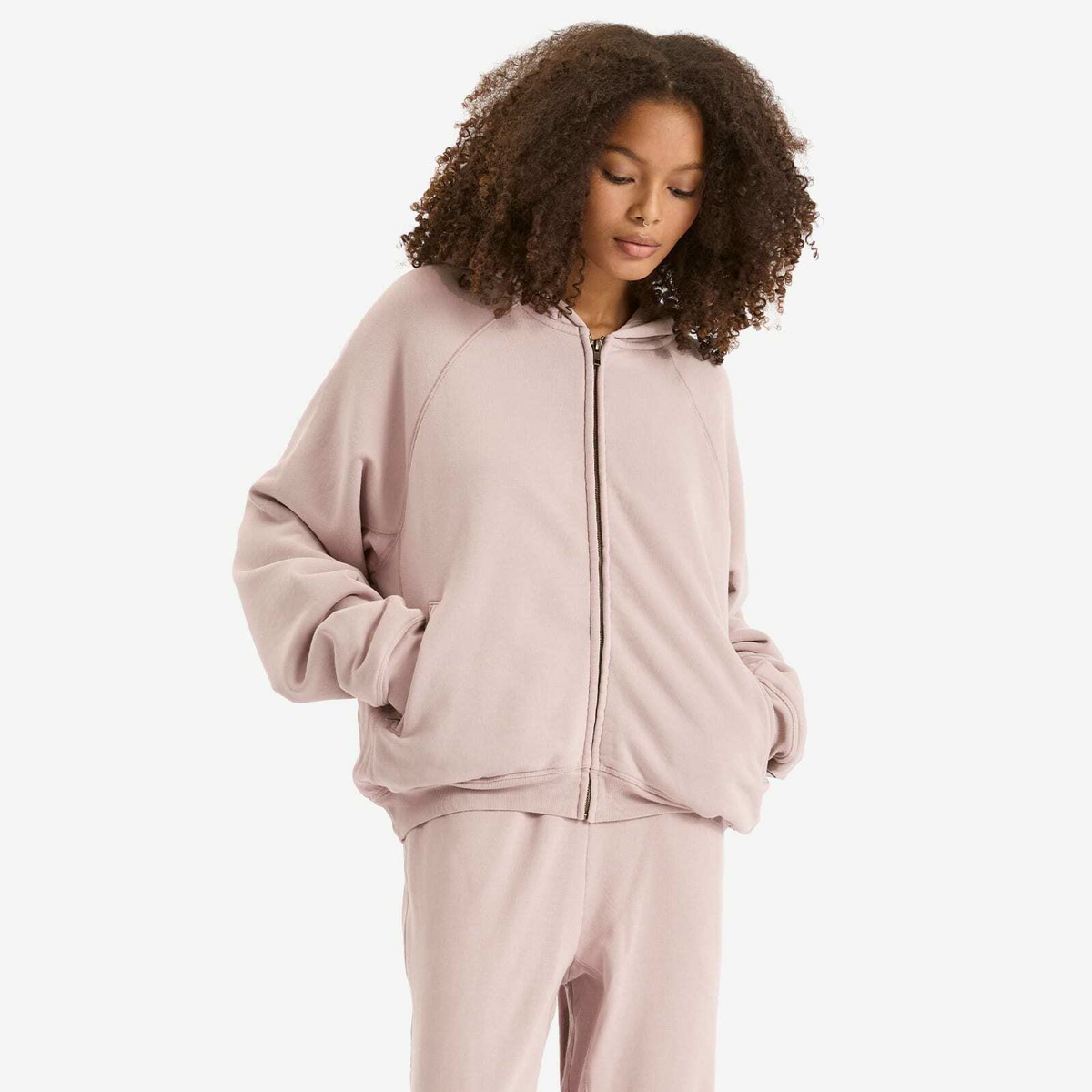SKIMS Women's Zip Up Hoodie in Fawn SKIMS