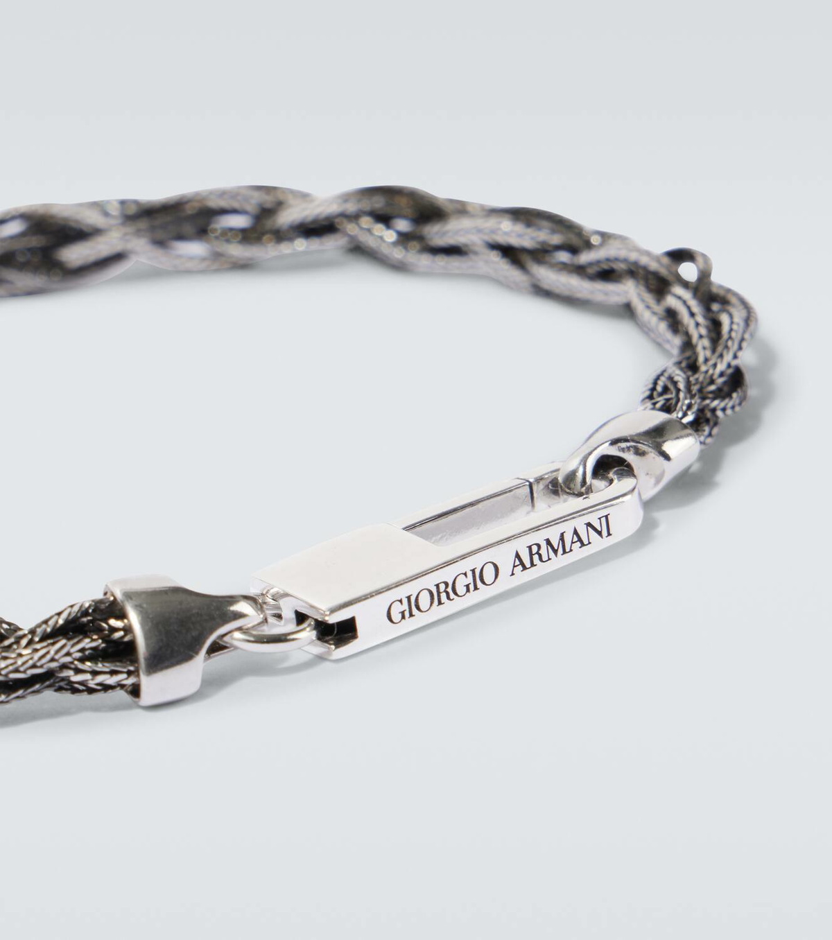 Giorgio Armani Braid-effect silver bracelet Giorgio Armani