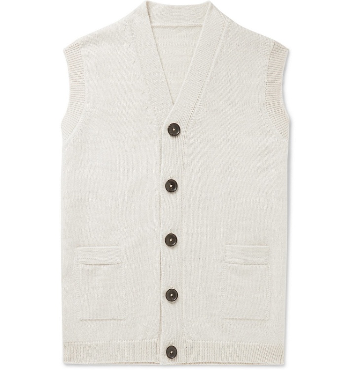 Photo: Connolly - Goodwood Wool and Cashmere-Blend Sweater Vest - Neutrals