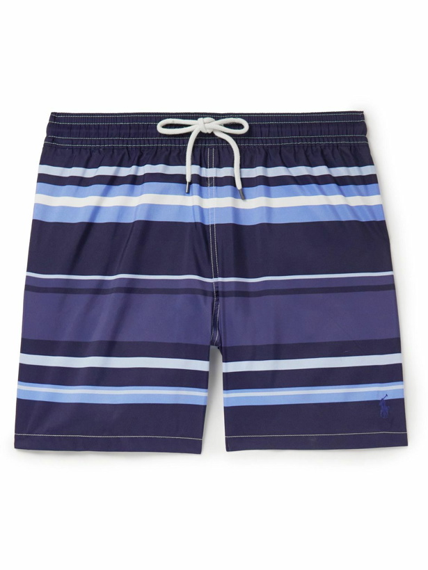 Photo: Polo Ralph Lauren - Striped Straight-Leg Mid-Length Swim Shorts - Blue
