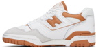 New Balance White & Tan 550 Sneakers