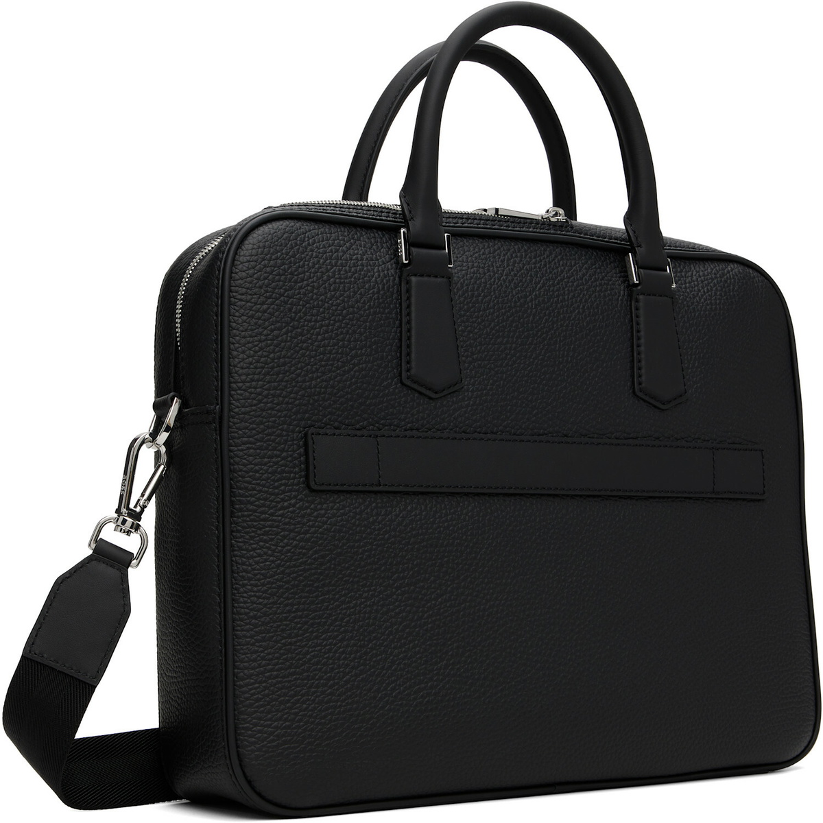 BOSS Black Grained Leather Briefcase
