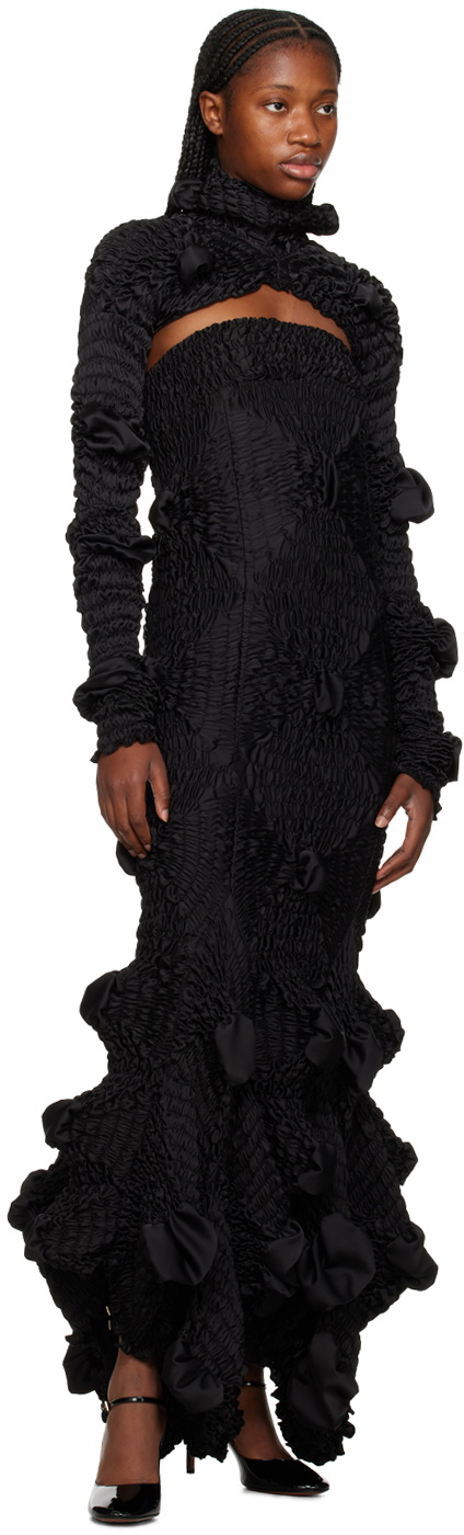 Feben Black Flamenco Maxi Dress