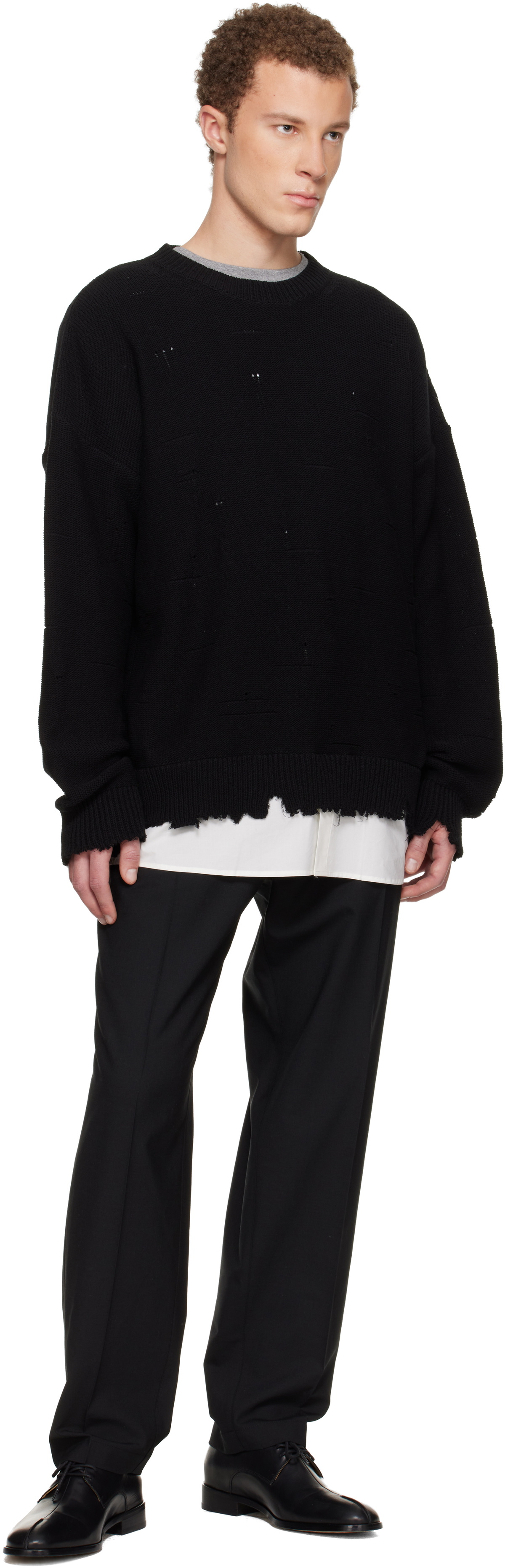 MM6 Maison Margiela Black Drawstring Trousers MM6 Maison Margiela