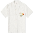 Folk Men's Embroidered Vacation Shirt in Off White