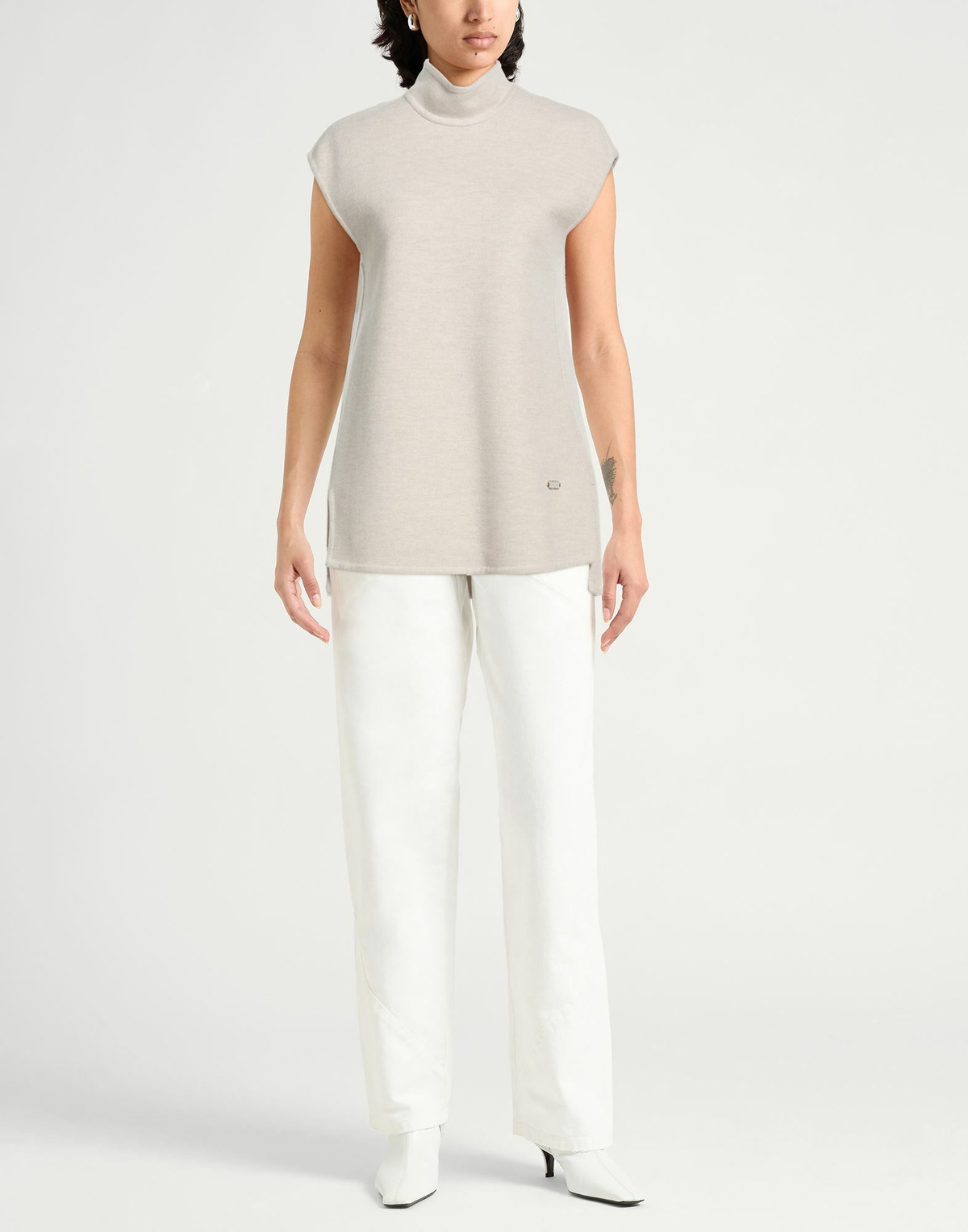Agnona Womens Turtleneck in Beige