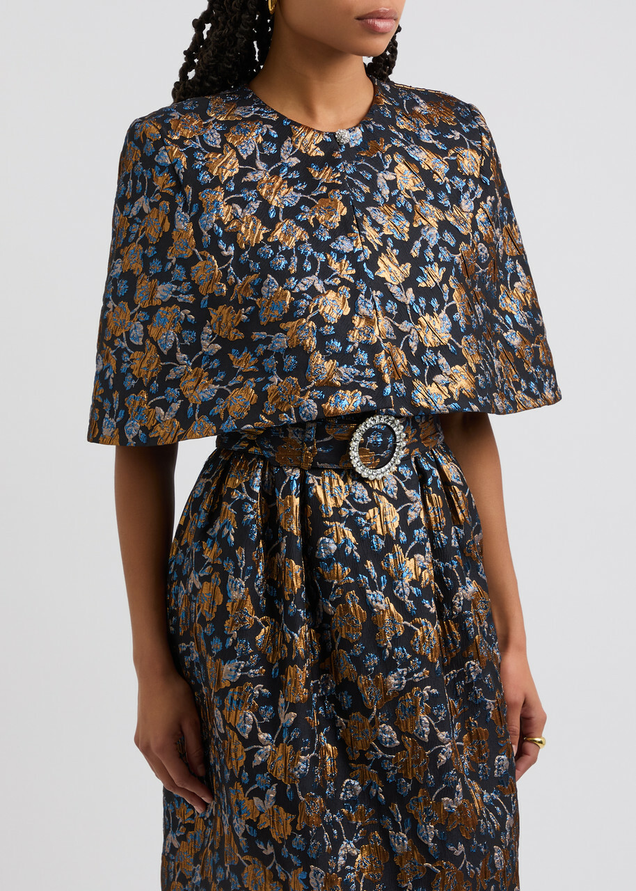 Borgo DE Nor Merryn Floral Brocade Cape Multicoloured