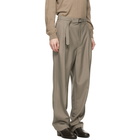 Lemaire Taupe Wool Belted Pleat Trousers