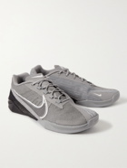 NIKE TRAINING - React Metcon Turbo Rubber-Trimmed Mesh Sneakers - Gray