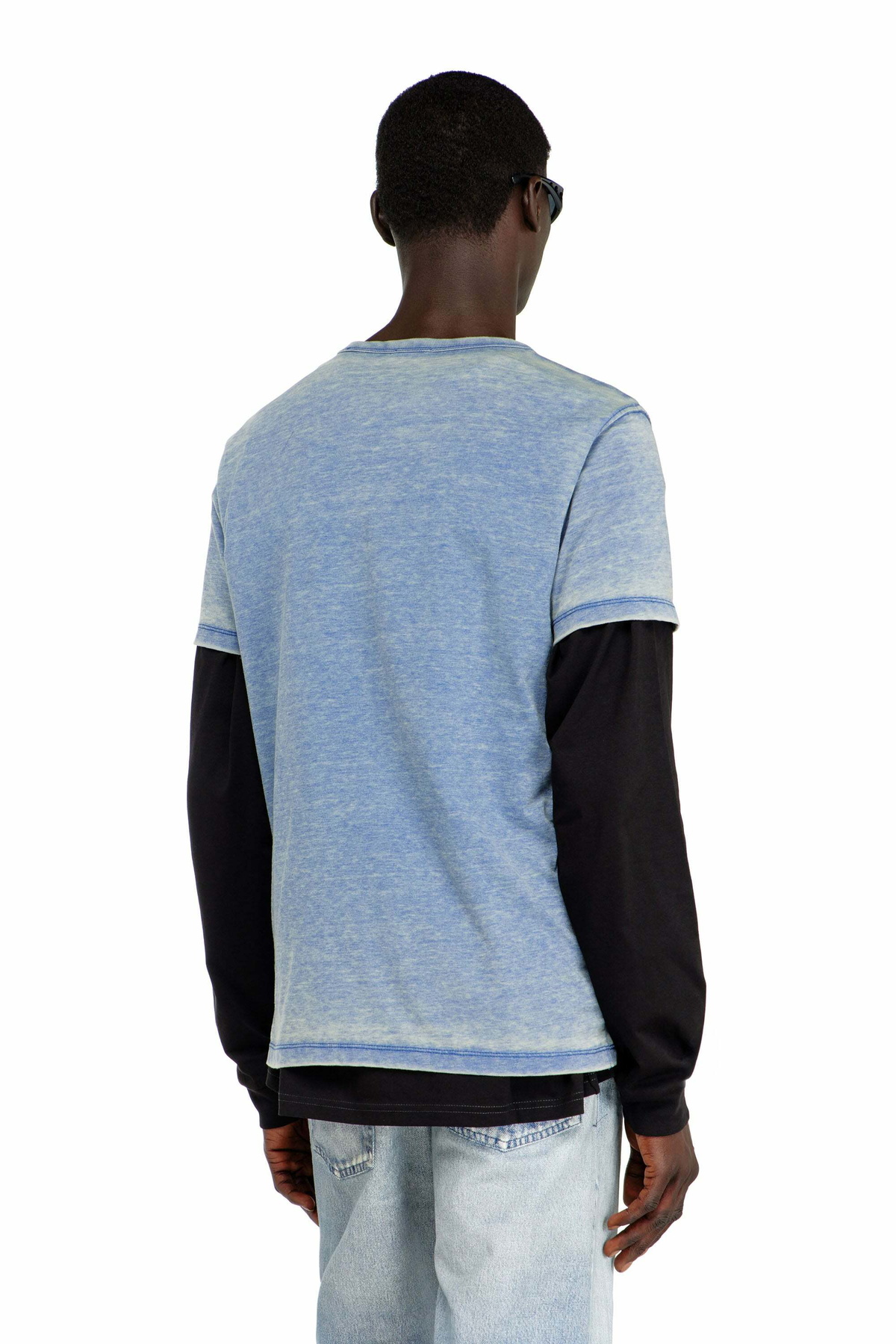 Diesel Burnout T-shirt with D78 print - T-Shirts Mens in Blue