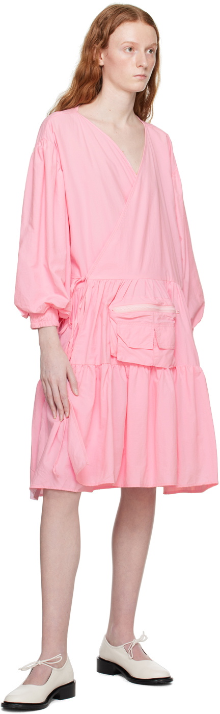 KkCo Pink Utility Wrap Midi Dress
