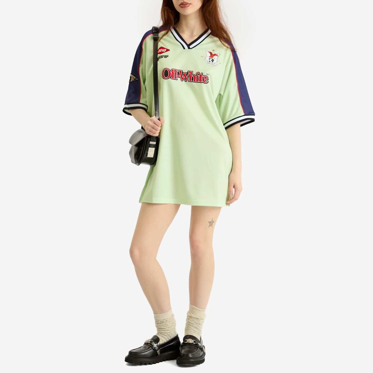 Off-White Women's Soccer Mini Dress in Aurora Red