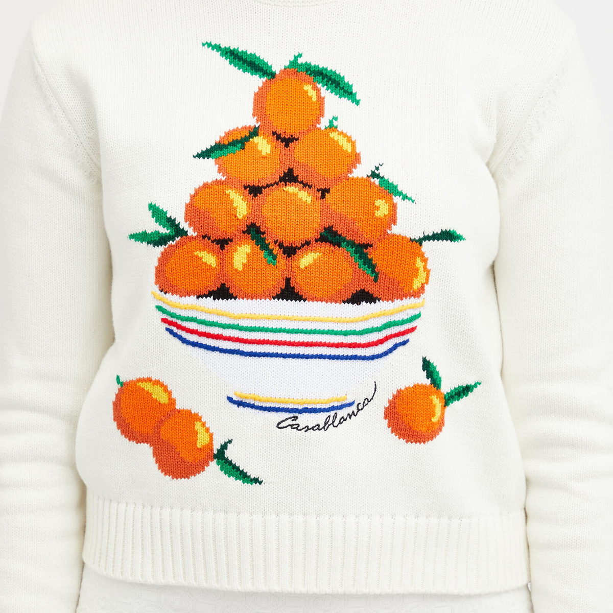 Casablanca Orange Intarsia Sweater in Black