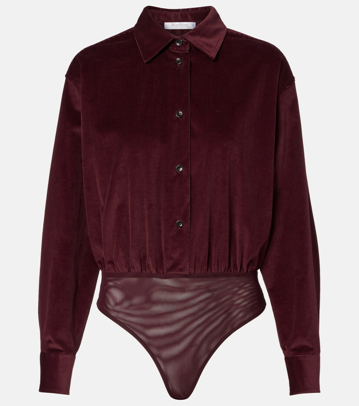 Max Mara Fertile cotton velvet bodysuit