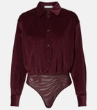 Max Mara Fertile cotton velvet bodysuit