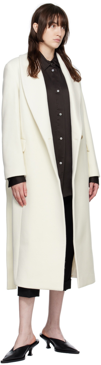 Nothing Written SSENSE Exclusive Off-White Shawl Collar Coat
