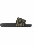Givenchy - Logo-Embossed Camouflage-Print Leather Slides - Green