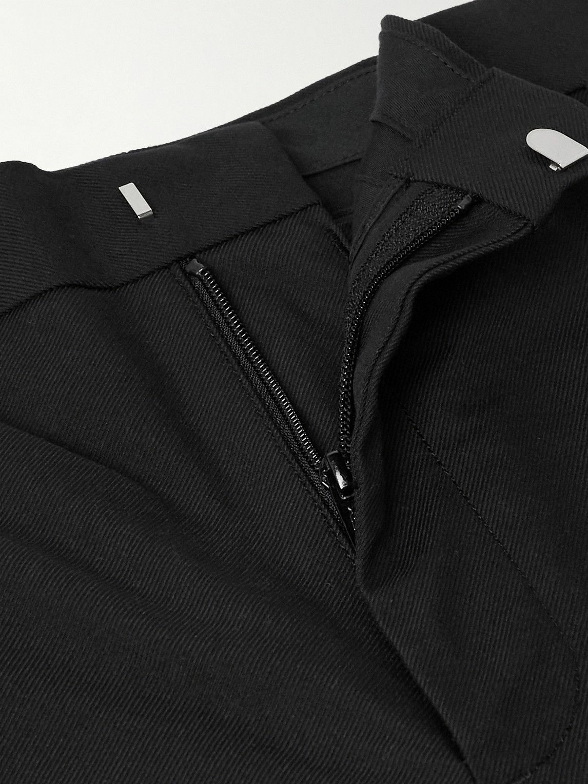 WTAPS - Straight-Leg Cropped Logo-Appliquéd Twill Trousers - Black