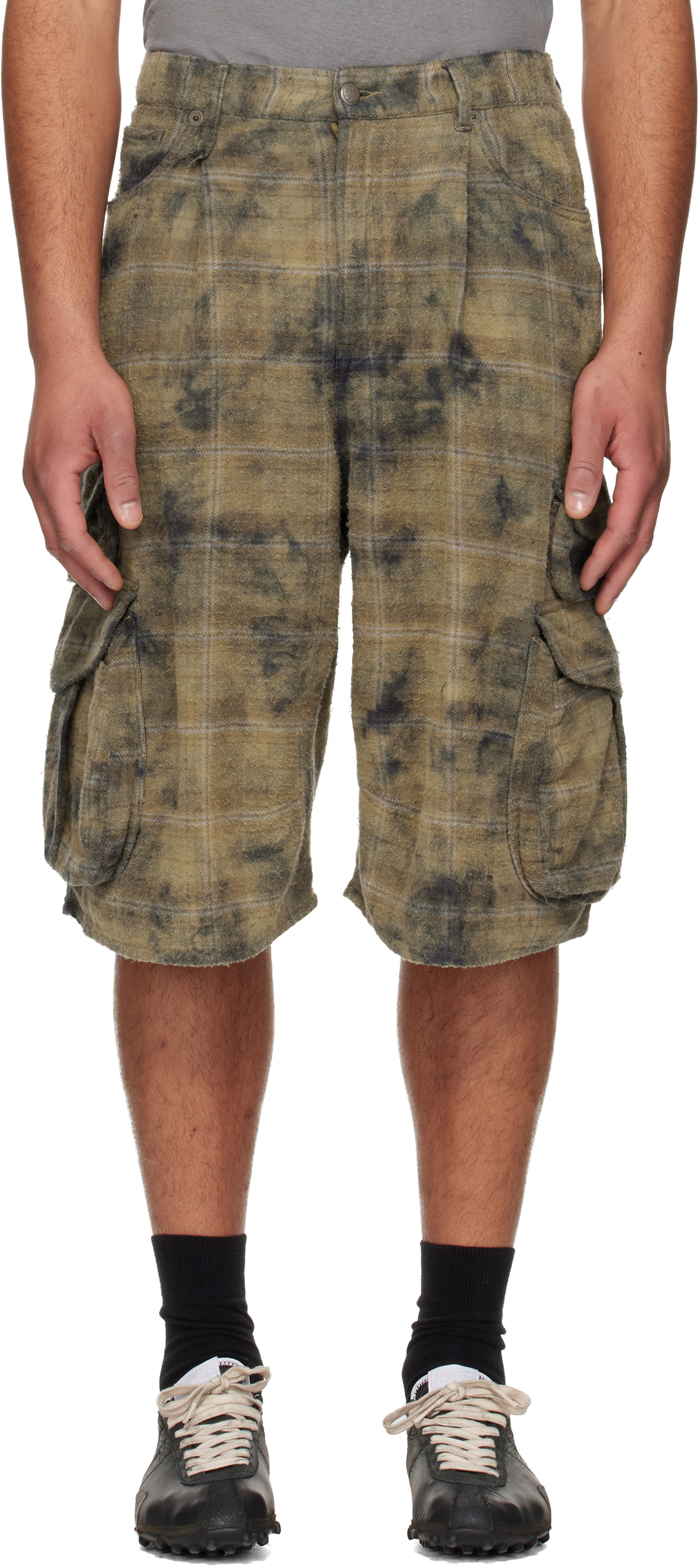 R13 Khaki Bermuda Cargo Shorts
